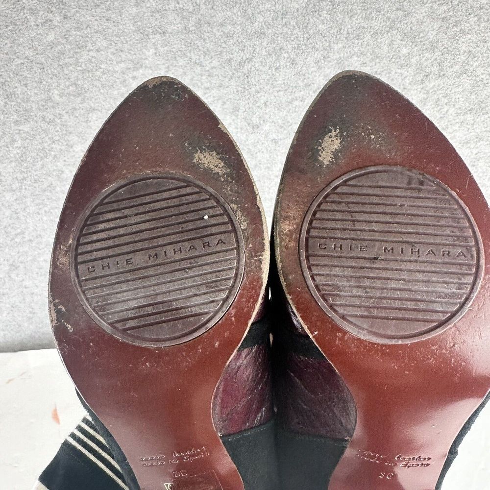 Chie Mihara Leather Loafer Velvet Mary Janes Two Tone Pointed Toe US 6 | EU 36 - Picture 13 of 15